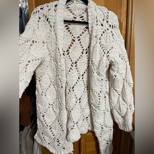 Crochet cream sweater